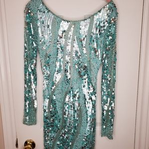 Sequins Blue Dress